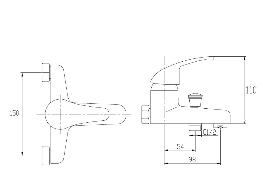 Zdjęcie: Bateria wannowa z zestawem natryskowym Perea chrom INVENA