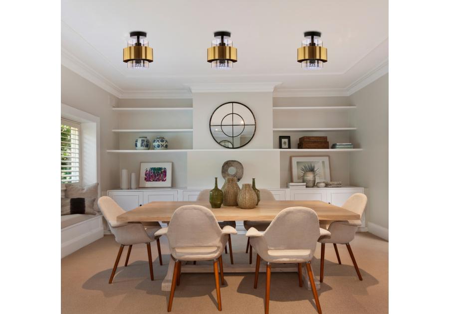 Zdjęcie: Lampa sufitowa Spiega 1-punktowa czarno-mosiężna CANDELLUX