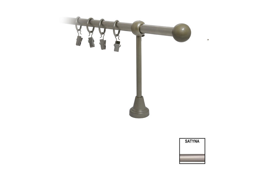 Zdjęcie: Karnisz pojedynczy Nokaut fi 16 mm - 240 cm kulka satyna KARWEL