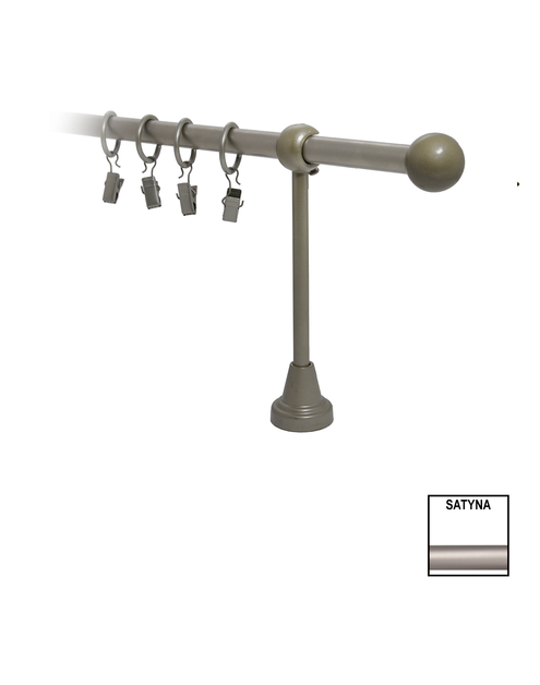 Zdjęcie: Karnisz pojedynczy Nokaut fi 16 mm - 240 cm kulka satyna KARWEL