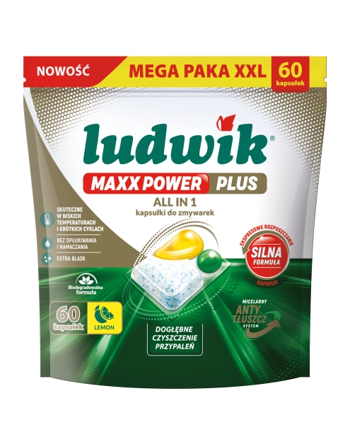 Zdjęcie: Kapsułki do zmywarki Maxx Power Plus All In 1 lemon  60 szt. LUDWIK