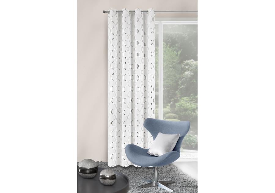 Zdjęcie: Zasłona Greta 140x250 cm biała na przelotkach EUROFIRANY