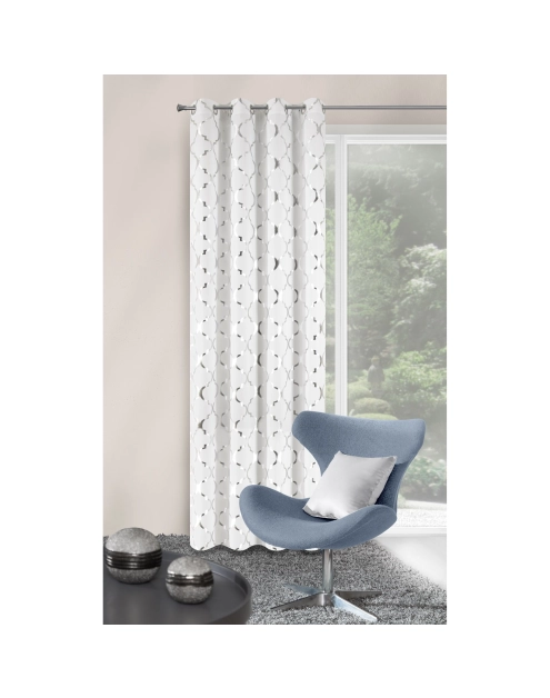 Zdjęcie: Zasłona Greta 140x250 cm biała na przelotkach EUROFIRANY