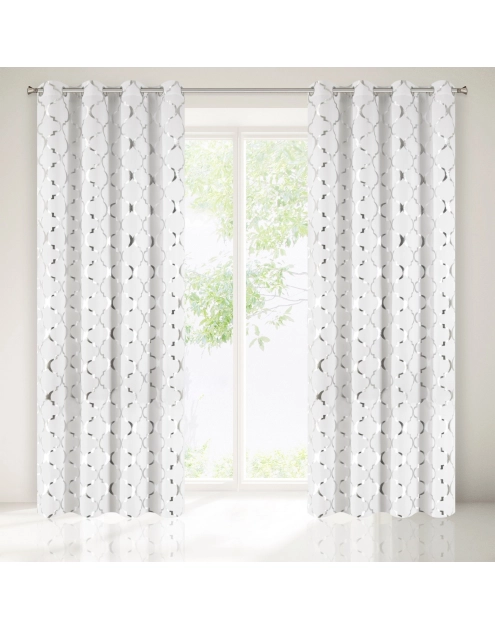 Zdjęcie: Zasłona Greta 140x250 cm biała na przelotkach EUROFIRANY