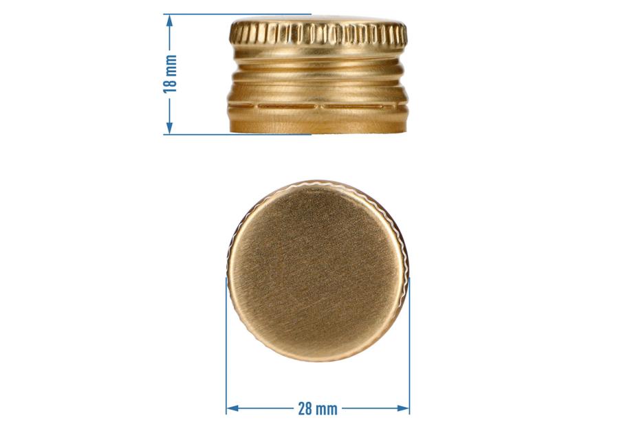 Zdjęcie: Zakrętka do butelek fi28/18 złota - 8 szt. BROWIN