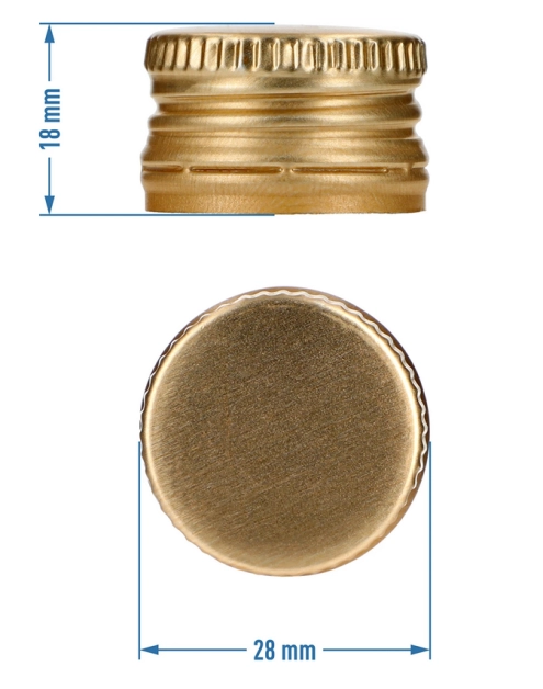 Zdjęcie: Zakrętka do butelek fi28/18 złota - 8 szt. BROWIN