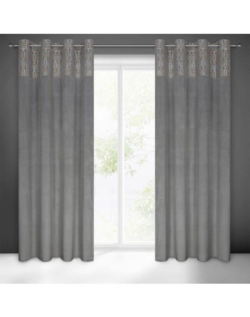 Zdjęcie: Zasłona gotowa Liza 140x250 cm stalowy EUROFIRANY