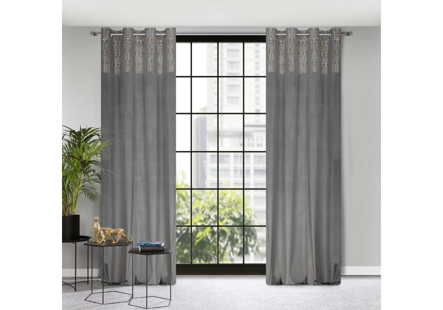 Zdjęcie: Zasłona gotowa Liza 140x250 cm stalowy EUROFIRANY