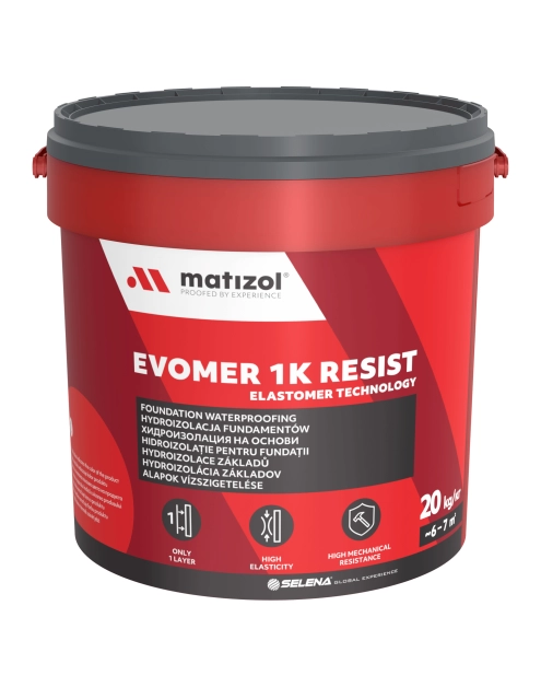 Zdjęcie: Hydroizolacja fundamentów Evomer 1K Resist 20 kg MATIZOL