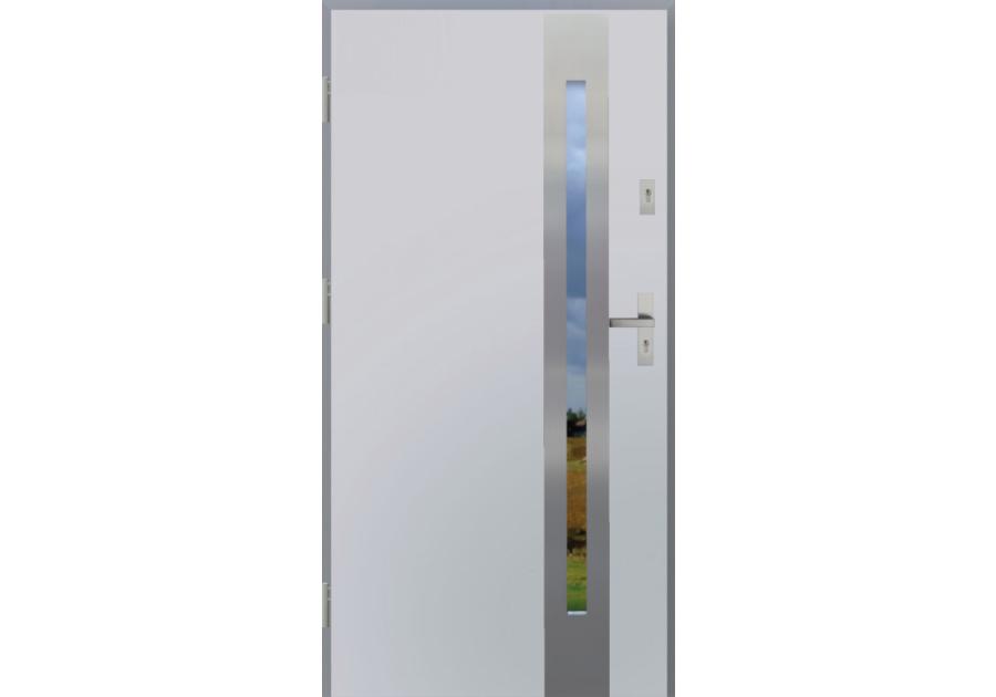 Zdjęcie: Drzwi zewnętrzne stalowo-drewniane Disting Otello 12B Biały 90 cm lewe KR CENTER