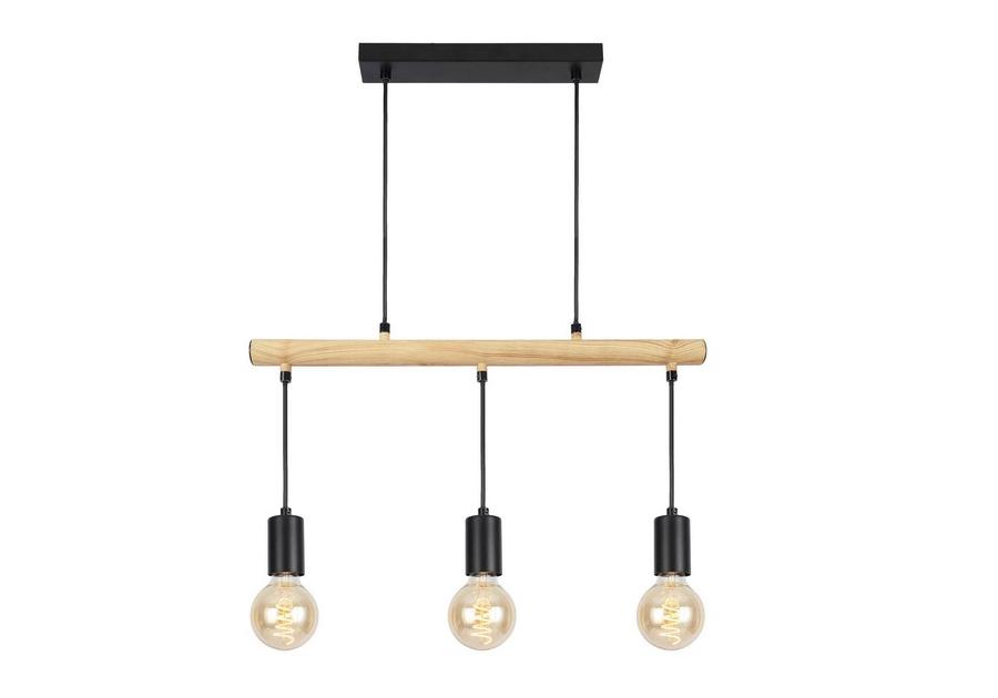 Zdjęcie: Lampa wisząca czarna, drewno 3x60W Izzy CANDELLUX