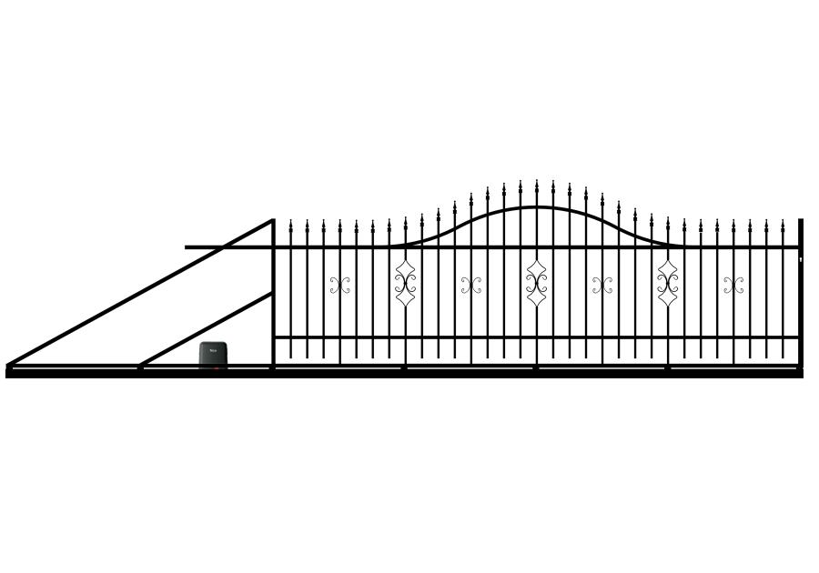 Zdjęcie: Brama przesuwna Iga 4,00 m, 1,20-1,50 m, ocynk+RAL9005 lewa z automatem POLBRAM