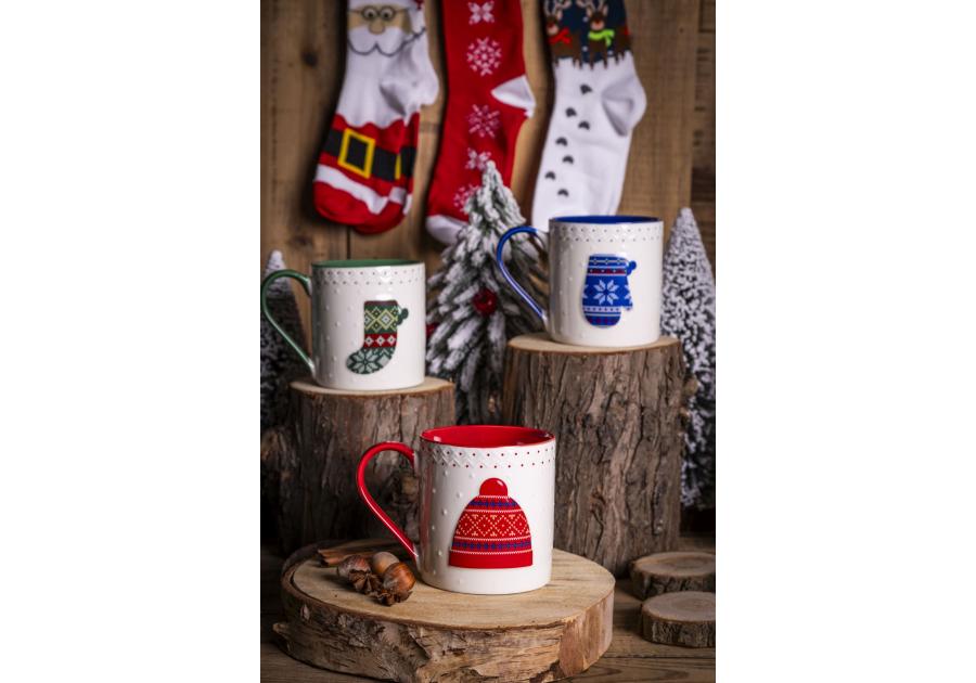 Zdjęcie: Zestaw kubek świąteczny 500 ml czerwony ze skarpetkami ALTOM DESIGN