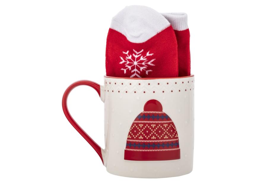 Zdjęcie: Zestaw kubek świąteczny 500 ml czerwony ze skarpetkami ALTOM DESIGN
