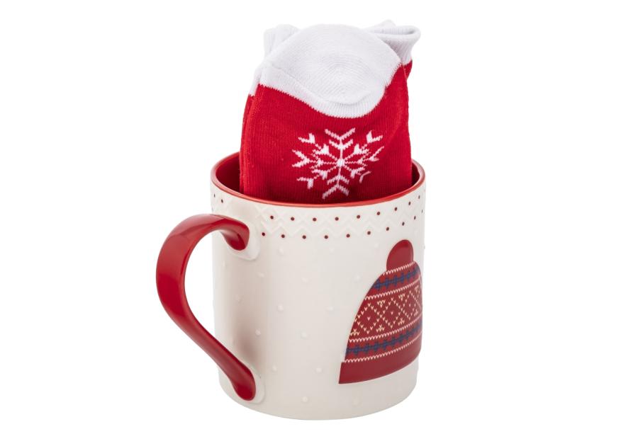 Zdjęcie: Zestaw kubek świąteczny 500 ml czerwony ze skarpetkami ALTOM DESIGN