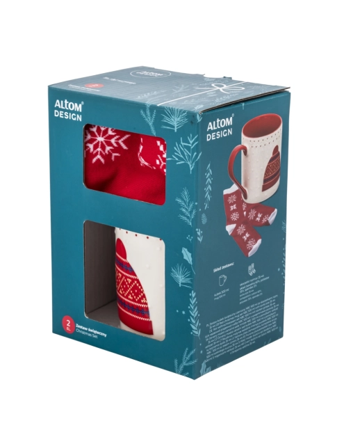 Zdjęcie: Zestaw kubek świąteczny 500 ml czerwony ze skarpetkami ALTOM DESIGN