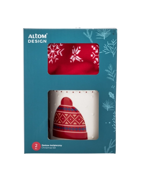 Zdjęcie: Zestaw kubek świąteczny 500 ml czerwony ze skarpetkami ALTOM DESIGN
