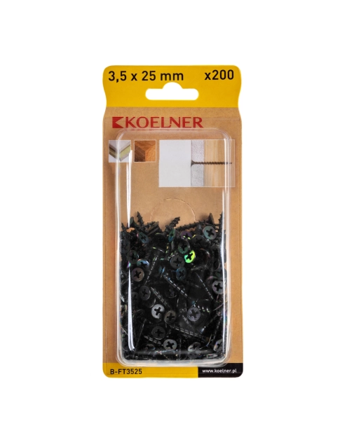 Zdjęcie: Wkręt do płyt g-k 3,5x25 mm do drewna 200 szt.KOELNER