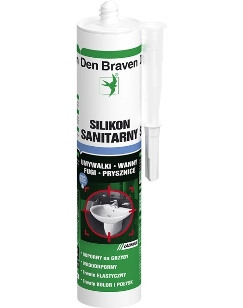 Zdjęcie: Silikon sanitarny Silicone-Sanitary brązowy 280 ml DEN BRAVEN