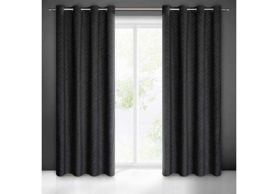 Zdjęcie: Zasłona gotowa Isla 140 x 250 cm czarny EUROFIRANY