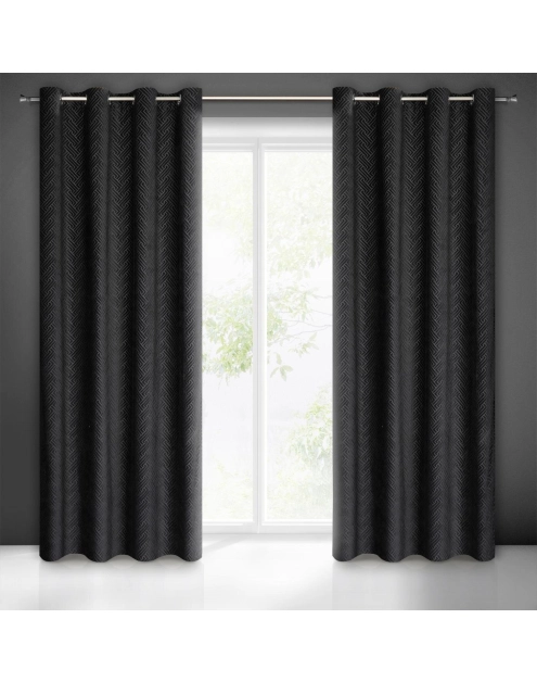 Zdjęcie: Zasłona gotowa Isla 140 x 250 cm czarny EUROFIRANY