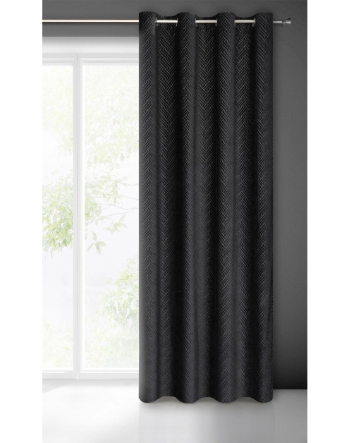 Zdjęcie: Zasłona gotowa Isla 140 x 250 cm czarny EUROFIRANY