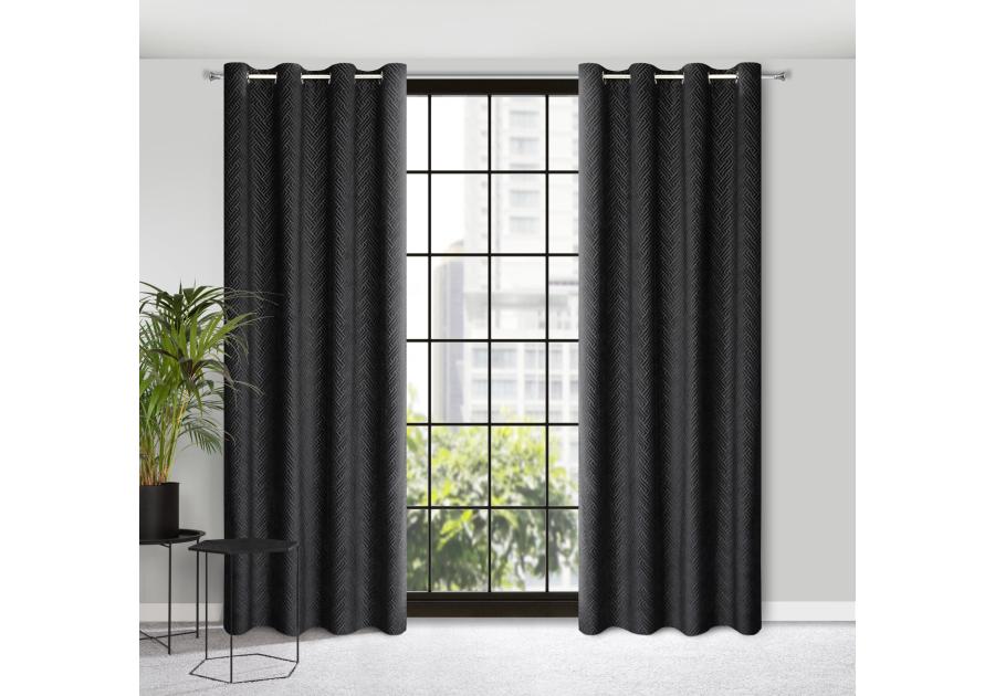 Zdjęcie: Zasłona gotowa Isla 140 x 250 cm czarny EUROFIRANY