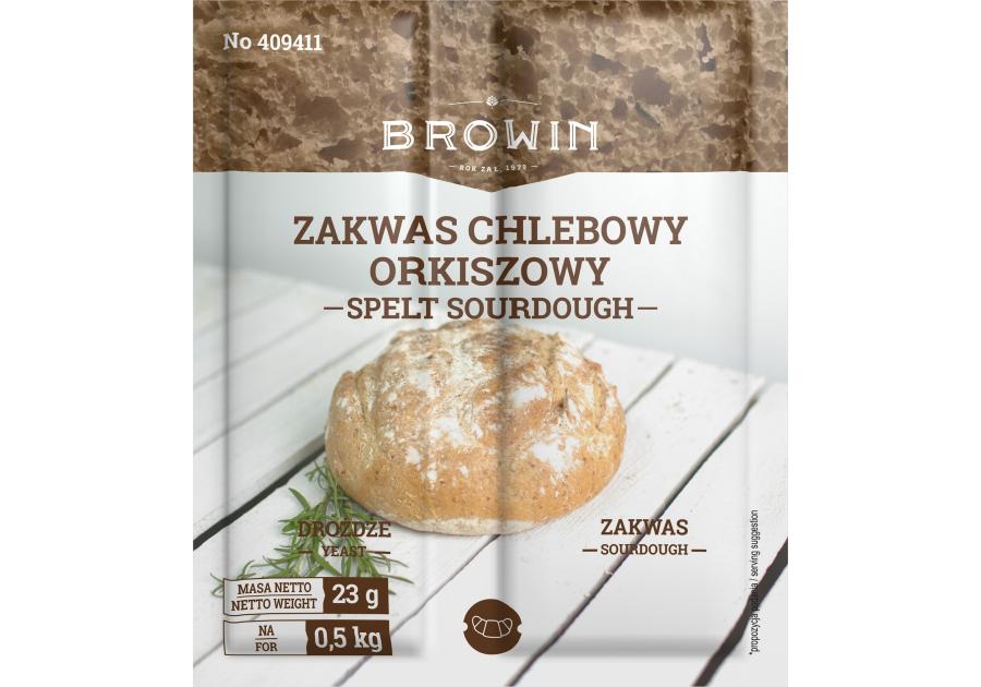 Zdjęcie: Zakwas chlebowy orkiszowy z drożdzami 23 g BROWIN