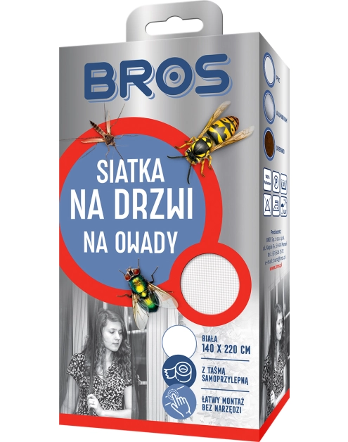 Zdjęcie: Siatka na drzwi 140x220 biała BROS