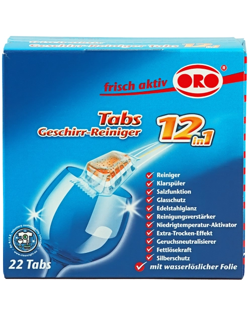 Zdjęcie: Pasta do mycia naczyń w zmywarce bez fosforanów 22 szt. ORO