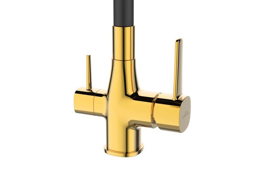 Zdjęcie: Bateria zlewozmywakowa z filtrem Glamour złota INVENA