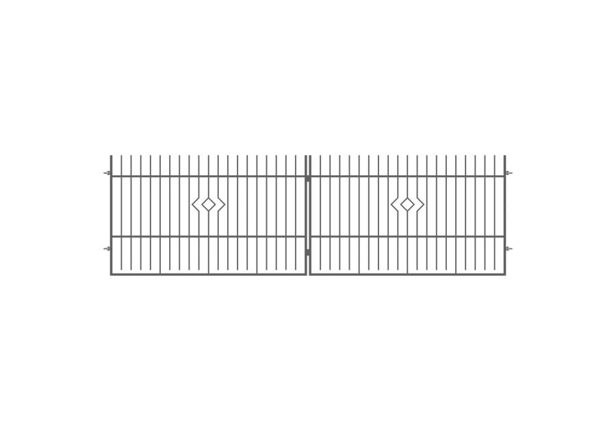 Zdjęcie: Brama dwuskrzydłowa Nikola 2, 5x1,5 m stal ocynk+ral7016 struktura POLBRAM