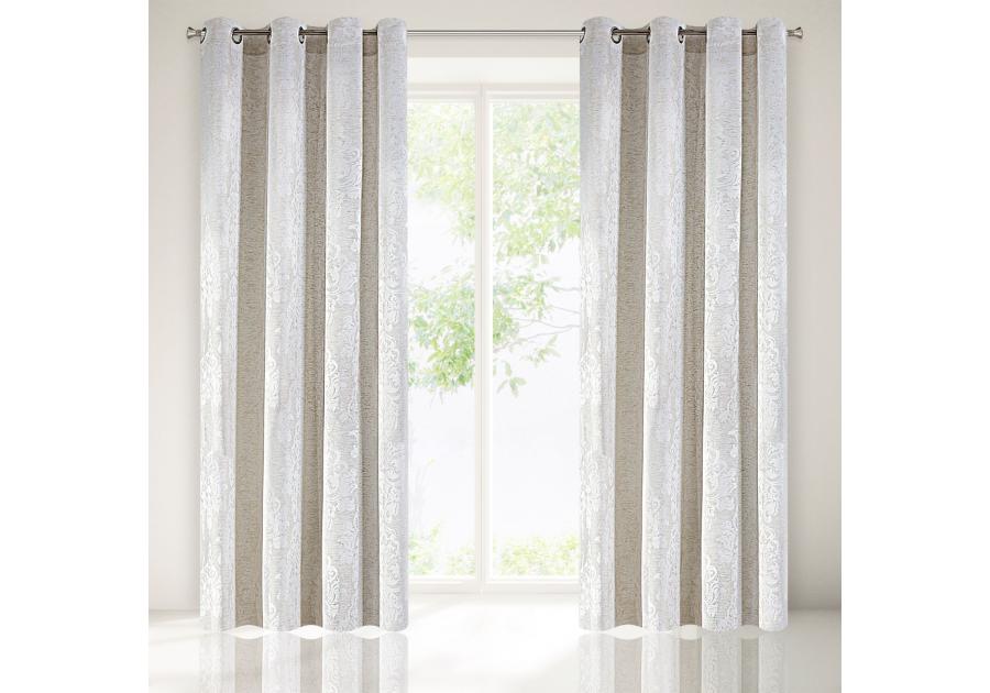 Zdjęcie: Zasłona Erica 140x250 cm naturalna na przelotkach EUROFIRANY