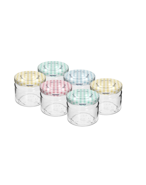 Zdjęcie: Słoik kawiorowy 330 ml fi82/6 z zakrętką mix 6 szt. 132332 BROWIN