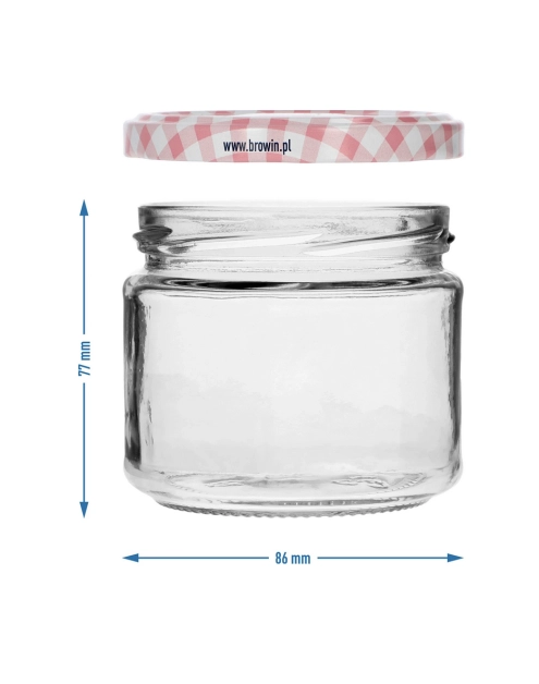 Zdjęcie: Słoik kawiorowy 330 ml fi82/6 z zakrętką mix 6 szt. 132332 BROWIN