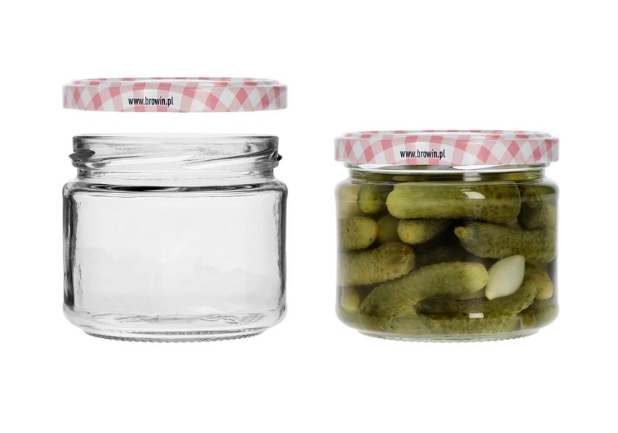 Zdjęcie: Słoik kawiorowy 330 ml fi82/6 z zakrętką mix 6 szt. 132332 BROWIN