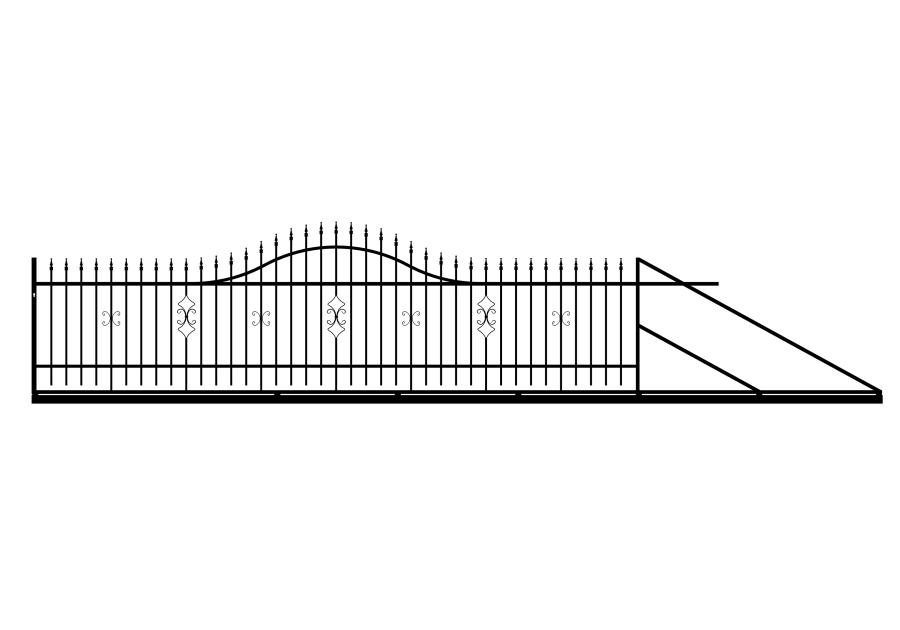 Zdjęcie: Brama przesuwna Iga 5,00 m 1,20-1,50 m, ocynk+RAL9005 prawa POLBRAM