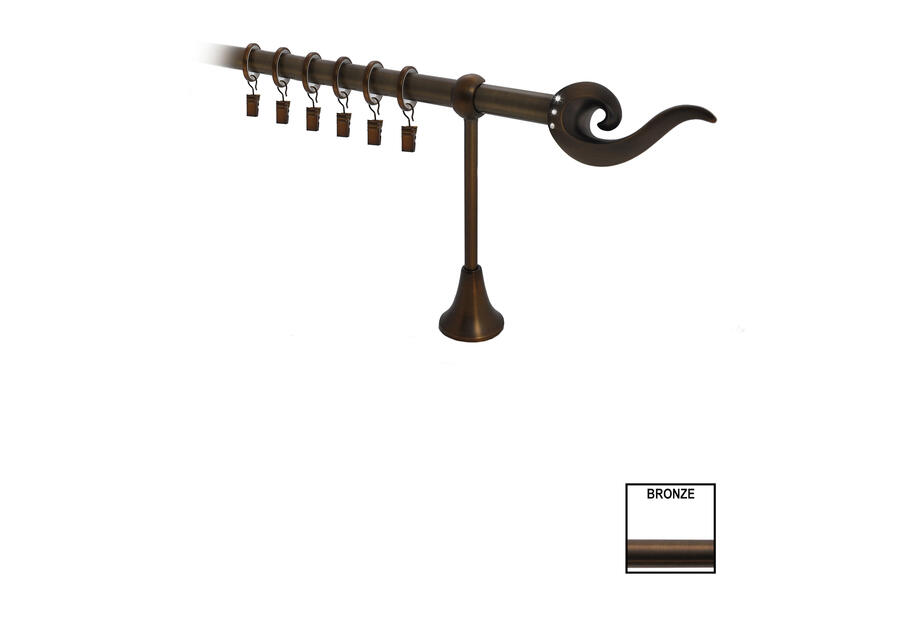 Zdjęcie: Karnisz pojedynczy Victoria fi 19 mm - 480 cm bronze fuego KARWEL