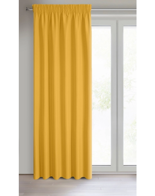 Zdjęcie: Zasłona gotowa Rita na taśmie 140x270 cm musztardowy EUROFIRANY