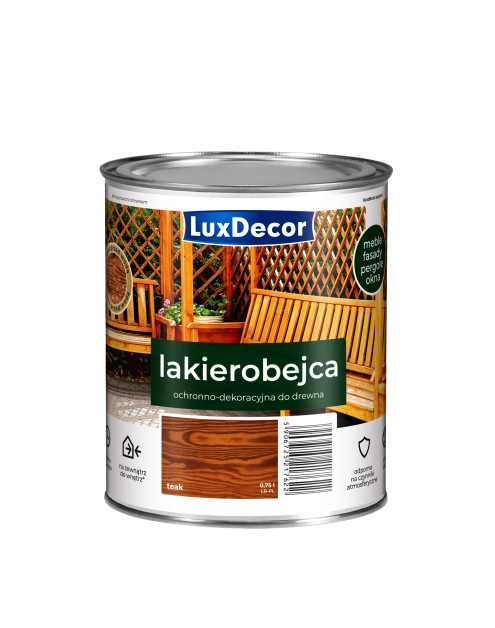 Zdjęcie: Lakierobejca do drewna 0,75 L teak LUXDECOR