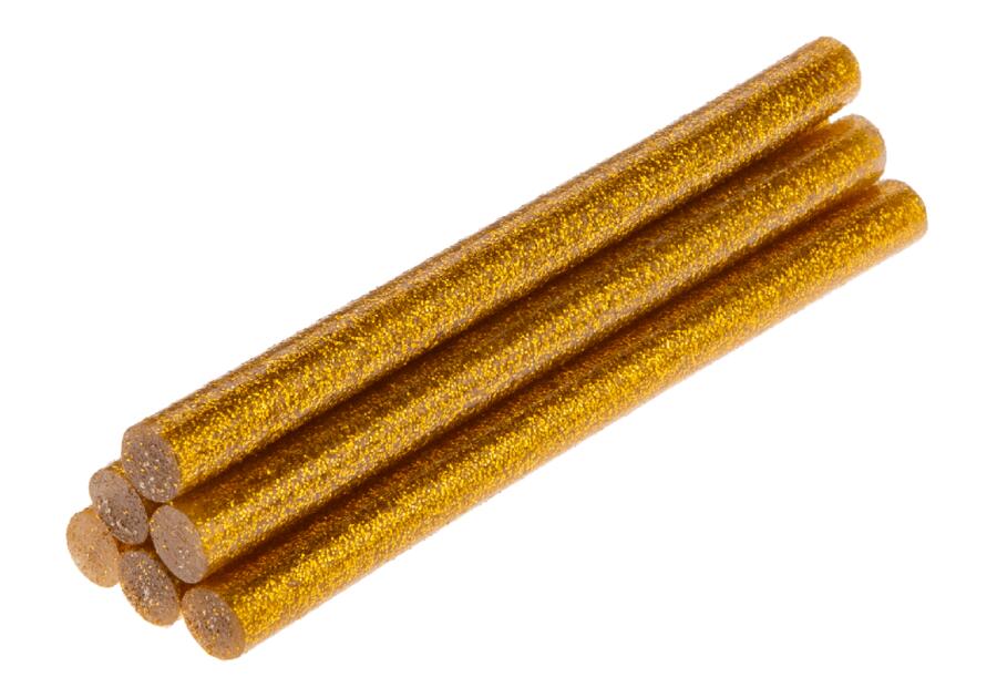 Zdjęcie: Wkłady klejowe 8 mm, brokatowe złote, 6 szt. TOPEX