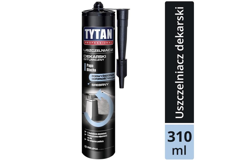 Uszczelniacz dekarski bitumiczny srebrny 310 ml TYTAN PROFESSIONAL