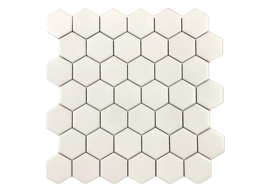 Zdjęcie: Mozaika gresowa White Medium Hexagones Matt 30x30 cm NETTO