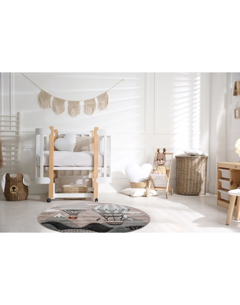 Zdjęcie: Dywan Bond Kids 120 cm koło balony beżowo-zielony MULTI-DECOR