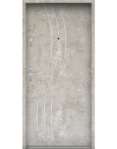 Zdjęcie: Drzwi wejściowe do mieszkań Bastion R-60 Beton naturalny 80 cm prawe OSP KR CENTER