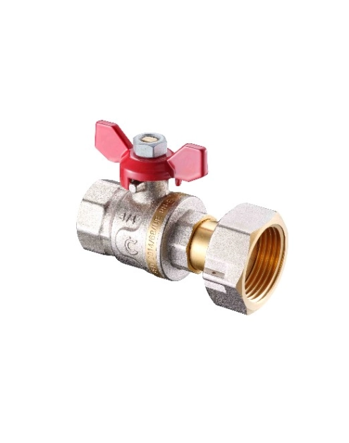 Zdjęcie: Zawór kulowy z ruchomą nakrętką w/w 3/4"x1" z motylkiem CALIDO