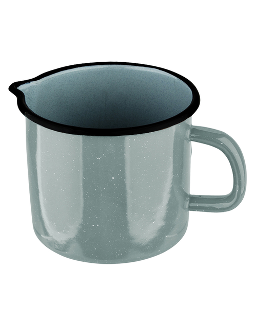 Zdjęcie: Kubek emaliowany z dzióbkiem 1,15 L średnica 12 cm, wys. 11,5 cm szałwiowy nakrapiany ALTOMDESIGN