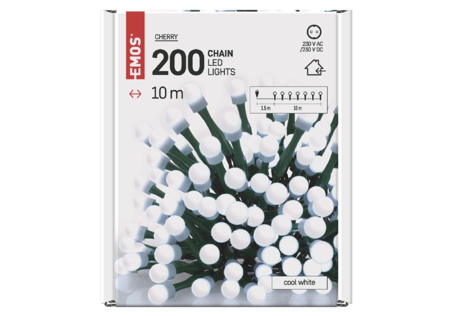 Zdjęcie: Lampki choinkowe 200 LED kulki 10 m IP20 CW EMOS