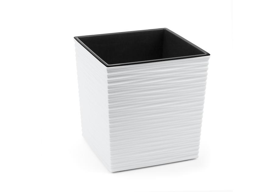 Doniczka Juka 19x19 cm dłuto biała LAMELA