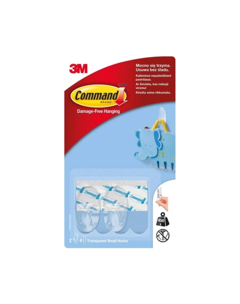Zdjęcie: Haczyki przezroczyste uniwersalne małe 2 szt. COMMNAD